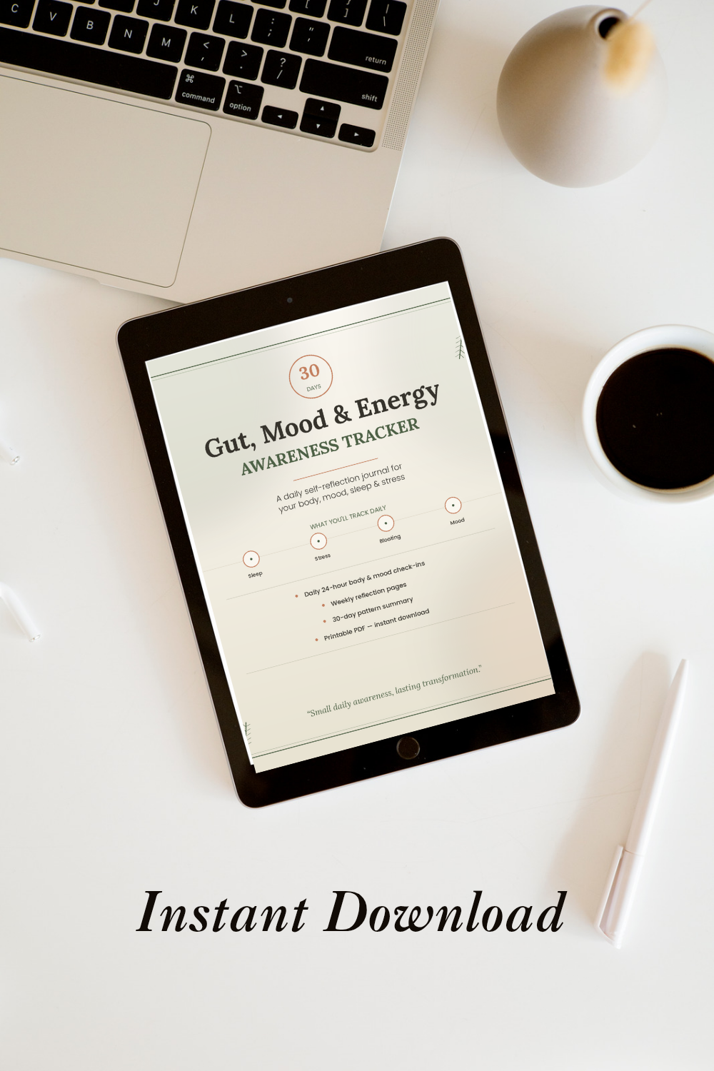 30-Day Gut, Mood & Energy Awareness Tracker