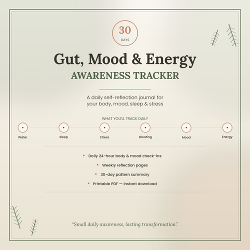 30-Day Gut, Mood & Energy Awareness Tracker
